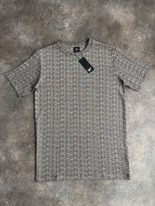 White Threads Textured Plain T-Shirt - Grey